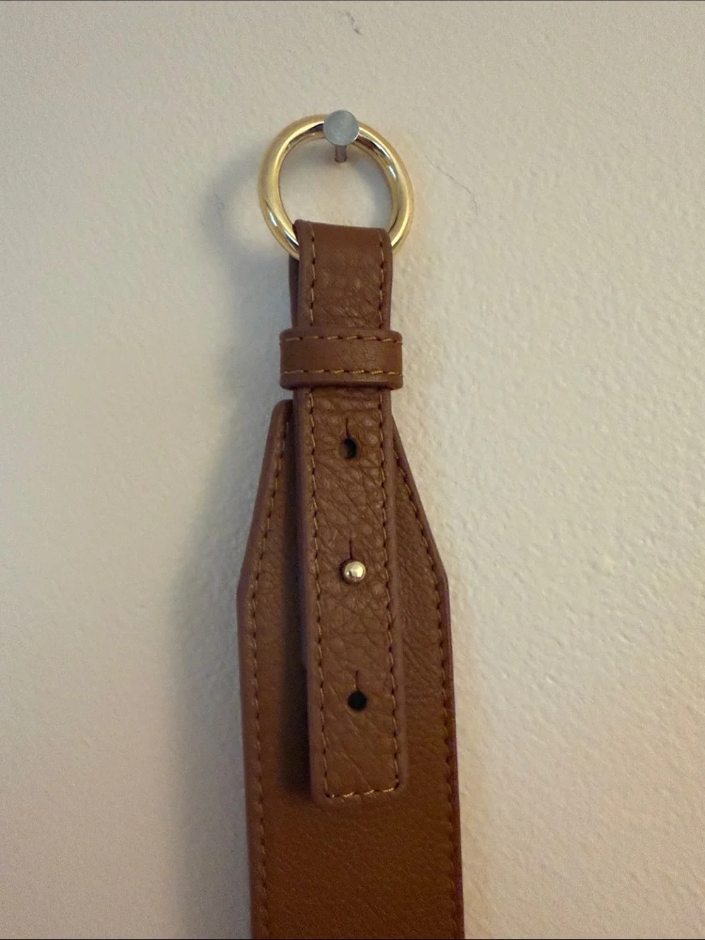 B-Low the Belt Brown Leather Strap with Gold Ring in size small